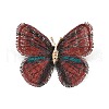 Butterfly Alloy Polyester Brooches for Backpack Clothes JEWB-M070-04PG-01-1