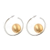 Round Two Tone Brass Stud Earrings for Women EJEW-U055-17PG-2