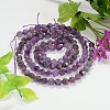 Faceted Natural Amethyst Gemstone Bead Strands G-J331-05-8mm-2
