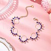 Flat Round 304 Stainless Steel Link Bracelets for Women BJEW-MZ00146-1
