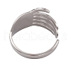 Non-Tarnish 304 Stainless Steel Skull Open Cuff Rings for Women RJEW-G285-70P-3