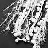 Cotton Cord Woven Web/Net with Feather Hanging Ornaments HJEW-G025-11-3