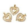 Rack Plating Brass Micro Pave Clear Cubic Zirconia Pendants KK-F853-15G-3