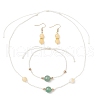 Natural Yellow Jade & Green Aventurine & Synthetic Hematite Beaded Necklace & Bracelet & Dangle Earring Sets SJEW-JS01326-2