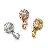 Rack Plating Brass Micro Pave Clear Cubic Zirconia Ice Pick Pinch Bails KK-K340-05-1