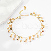 Fashionable Real 18K Gold Plated Brass Tassel Bell Anklet for Women Beach Casual Style ZR1813-1