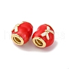Brass Enamel European Beads KK-Q098-34G-2
