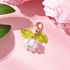 Flower Acrylic & Glass Pearl Pendant Decorations HJEW-MZ00219-02-1
