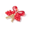Handmade Glass Seed Beaded Butterfly Pendants PALLOY-MZ00685-04-4