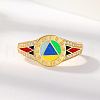 Colorful Roman Numeral 925 Sterling Silver with Cubic Zirconia Adjustable Finger Rings KH4989-1-2