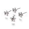 Non-Tarnish 304 Stainless Steel Ear Stud Components STAS-F222-042-1