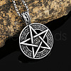 Pentagram 304 Stainless Steel Pendant Necklaces for Men FS-WGA1565-01-2