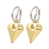 Two Tone Heart Brass Hoop Earrings EJEW-D322-12GP-02B-4