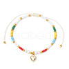 3Pcs 3 Colors Adjustable Glass Seed Round Beaded Braided Bracelet Sets BJEW-MZ00187-3