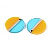 Transaprent Resin & Wood Pendants RESI-T057-84-2