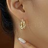 Elegant Brass Clear Cubic Zirconia Twisted Hoop Earrings XZ3454-1-2