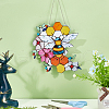 Honeycomb & Bees Stained Acrylic Window Hanger Panel HJEW-WH0069-29-4