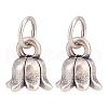 ARRICRAFT 2Pcs 925 Sterling Silver Flower Charms with Jump Rings STER-AR0001-05-1