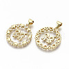 Brass Micro Pave Clear Cubic Zirconia Pendants ZIRC-S067-198-NF-2