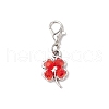 Glass Clover Pendant Decorations HJEW-JM03397-4