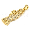 Rack Plating Brass Micro Pave Cubic Zirconia Pendants KK-Z063-09G-02-2