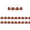 Golden Plated Alloy Enameled Coffee Bean Links Chains LCHA-H004-01G-D-2