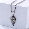 Viking Pirate Wolf Head Stainless Steel Pendant Necklaces LU3872-5
