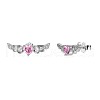 Anti-Tarnish Wing Rhodium Plated 925 Sterling Silver Micro Pave Cubic Zirconia Stud Earrings for Women EJEW-Q804-01P-2