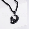 Stainless Steel Wolf with Moon Pendant Necklaces for Men OW6020-3-1