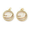 Brass Micro Pave Clear Cubic Zirconia Pendants KK-L213-024G-02-1