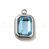 304 Stainless Steel Glass Pendants STAS-L022-062P-08-1