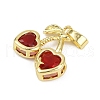 Brass Micro Pave Cubic Zirconia Pendants KK-N254-227G-01-2
