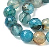 Dyed Natural Agate Faceted Round Beads Strands G-E320E-8mm-15-3