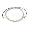 Adjustable Natural Labradorite & Glass Braided Bead Bracelet BJEW-JB10137-08-1