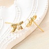 Bowknot Brass Micro Pave Clear Cubic Zirconia Stud Earrings EJEW-G433-05G-3