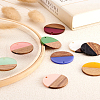 Cheriswelry 18Pcs 9 Colors Opaque Resin & Walnut Wood Pendants RESI-CW0001-17-20