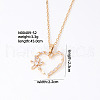 Elegant Brass Micro Pave Clear Cubic Zirconia Pendant Necklaces for Women EM4159-5-1