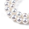 UV Plating Pearlized Glass Pearl Beads Strands GLAA-F128-01B-T1-3