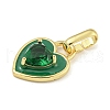 Rack Plating Heart Brass & Cubic Zirconia & Enamel Pendants KK-Z053-28G-3