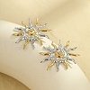 304 Stainless Steel Two Tone Stud Earrings EJEW-R031-01GP-2