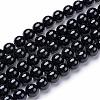 Natural Black Onyx Round Bead Strands G-T055-12mm-10-1