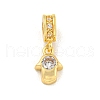 Brass Micro Pave Clear Cubic Zirconia Pendants KK-U007-02G-03-1