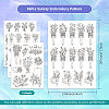 4 Sheets 11.6x8.2 Inch Stick and Stitch Embroidery Patterns DIY-WH0455-067-2