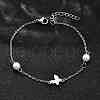 304 Stainless Steel Butterfly Link Bracelets BJEW-C098-01C-P-2