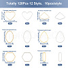 Biyun 120Pcs 12 Style Brass Linking Rings KK-BY0001-02-11