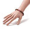 Gemstone & Natural Rosewood Beaded Stretch Bracelet for Women BJEW-JB09294-3