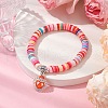 Natural Gemstone & MIYUKI Seed Beads Heart Charm Bracelets BJEW-MZ00084-08-2