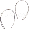 Beebeecraft 1 Pair Rhodium Plated 925 Sterling Silver Simple Oval Dangle Earrings for Women EJEW-BBC0001-36-1