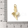 Rack Plating Brass Micro Pave Clear Cubic Zirconia Pendants KK-K373-15G-3
