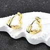 Heart Brass Hoop Earrings EJEW-H157-05G-2